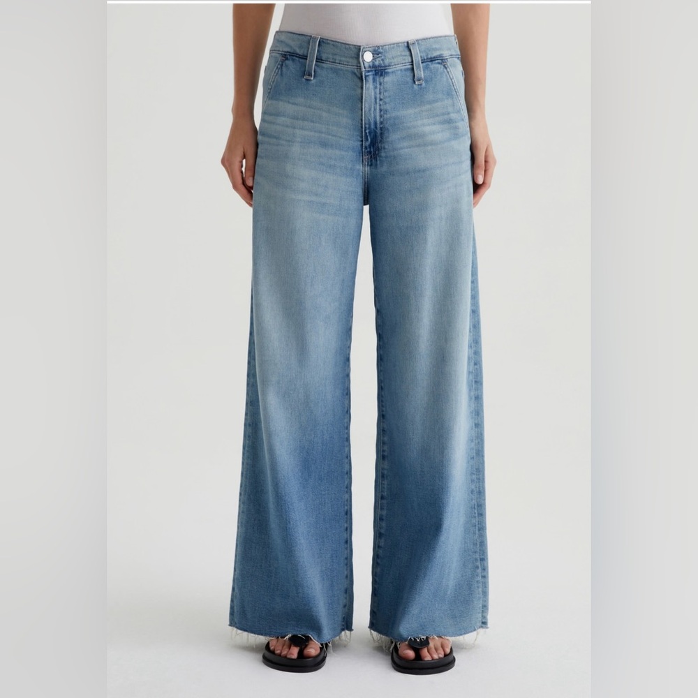 AG Adriano Goldschmied Light Blue Wide Leg Jeans- Stella Ankle - Picture 4 of 10